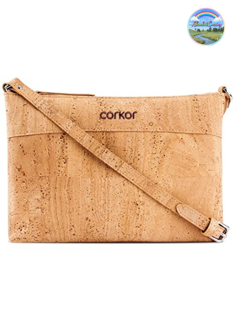 Vegan Cork Crossbody Bag Small Handbag Satchel Adjustable Strap